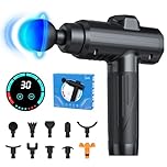 Massage Gun Deep Tissue, Portable Muscle Massage Device with 10 Massage Heads, 2026 Upgraded 30 Speeds Massager with LCD Touch Screen for Body Back Shoulder Muscle Relaxation