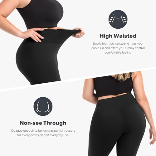 SINOPHANT Leggings Damen High Waist Große Größen, Sport Leggings Damen für Gym Outdoor XXL