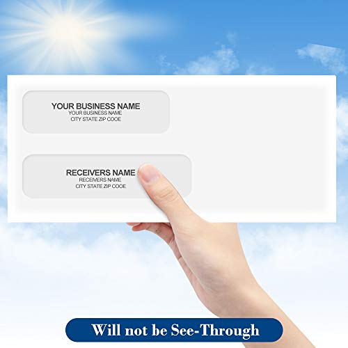 ValBox 500 Count 10 Double Window Envelopes 41/8x91/2 Self Seal Security