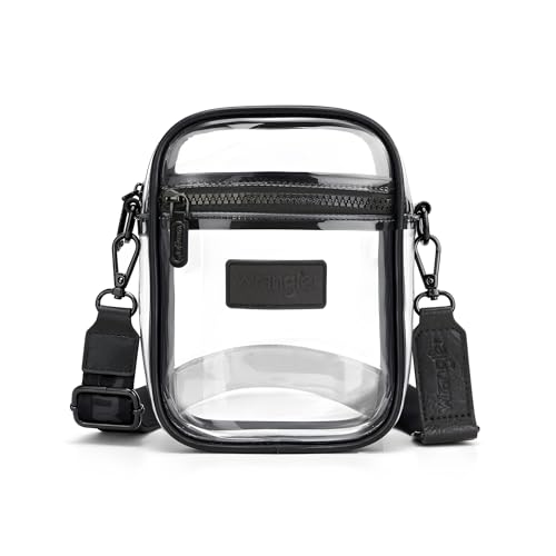 Image of Wrangler Clear Bag for Stadium Events Crossbody Purse for Concerts, Sports | Stadium Approved Clear Bag for Sports,Concerts|See Through Bag|0.4mm Thickened PVC|Waterproof|Lightweight