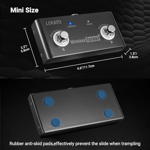 Lekato Wireless Page Turner Pedal, Bluetooth Wireless Page Turner Foot Pedal For Tablets Phone (Android & Ios System Above Version 13.4 Support)- External Pedal For Lekato Looper Pedal Tuner Switching thumb #4