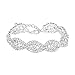Miraculous Garden Silver Plated Clear Crystal Rhinestone Wedding Link Tennis Bracelet (Silver Plated White crystal)