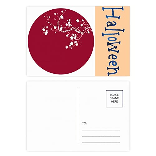 Cartes postales d'illustration japonaise Halloween rondes en papier premium