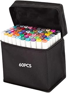 Colours Art Markers Set, Alcohol Sketch Drawing Twin Markers, Dual Tips Brush Permanent Pens Set for Kids Adults Artist (60 white)
