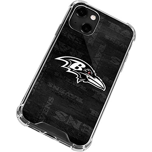 Skinit Clear Phone Case Compatible with iPhone 13 - Officially Licensed NFL Baltimore Ravens Black & White Design