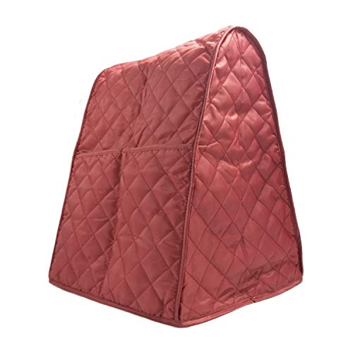 LIAMTU Stand Mixer Cover Large Size Dust-proof Satin Sheen Fabric Fits All Tilt Head & Bowl Lift Models for KitchenAid, Sunbeam, Cuisinart, Hamilton Beach Mixers (Ruby Red)