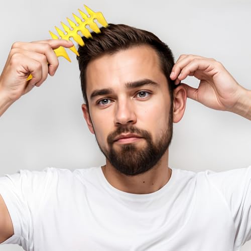 Peine de Dientes Anchos Doble Cara para Hombre Oro miniatura 6
