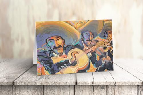 Image of Stonehouse Collection | 10 Mexican Mariachis Note Cards | Mexico | USA Made | Set of 10 Mexico Thank You, Blank Note Card (Mariachis)