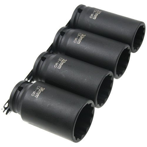 4 Steckschlüssel-Einsätze 27-36 Mm – Vielzahn (12-kant) Für 1/2“ Antrieb