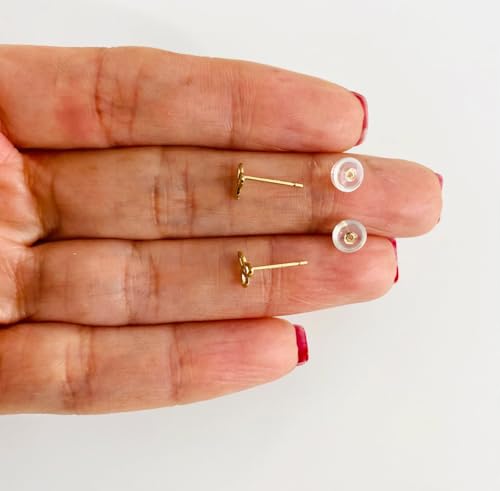 Authentic 14K Solid Yellow Gold Celtic Knot Triquetra Stud Earrings, Dainty 14K Real Gold Trinity Knot Earrings, 5mm x 6mm4