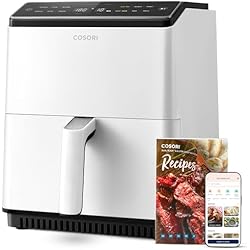COSORI Freidora de Aire Wifi 6,4?L, Air Fryer con Doble Resistencia, 60+ Recetas de App Creadas por Chef en Español, Freidora sin Aceite con 12 Programas, Blanca, Dual Blaze