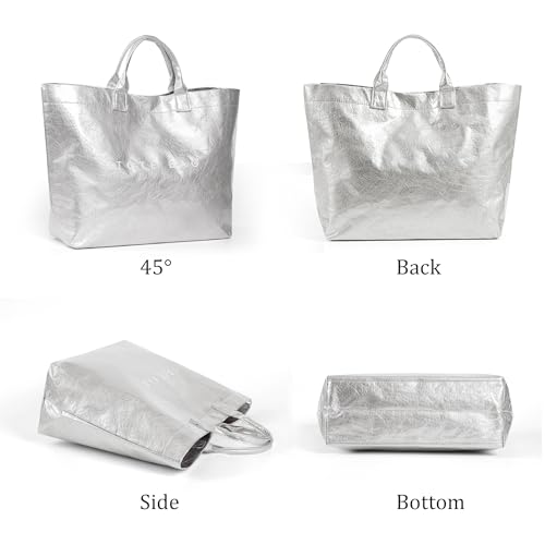 Image of Lushandy PVC Tote Bag for Women Jelly Beach Bag Top Handle Hobo Handbag | Water-Resistant, Wipe Clean, Lightweight