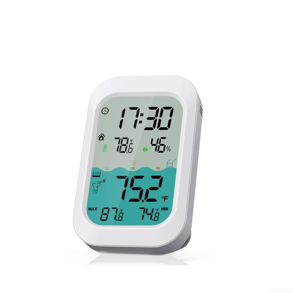 Termometro wireless per piscina, CP02, con retroilluminazione a LED, per piscine, acquari, vasche da bagno