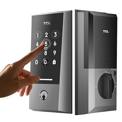 TCL Wi-Fi Smart Lock D2L, Keyless Entry WiFi Door Lock with Key Fob, Built-in Doorbell, Touchscreen Keypad, App Remote Control, Easy Installation, No Bridge Required, Auto Lock