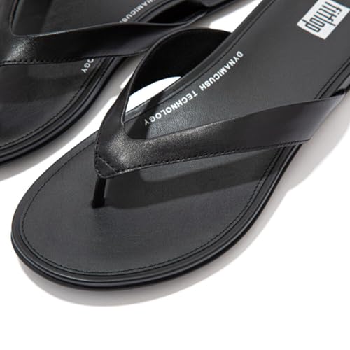 Fitflop Women's Gracie Leather Flip-Flops, All Black, 6