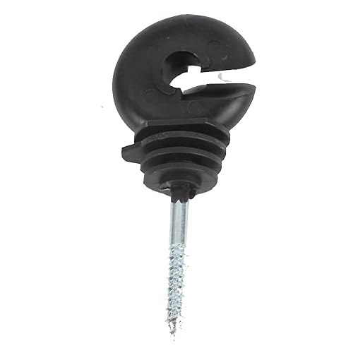 Miniatura 2 de Aislador de cerca eléctrico negro, aislador de rosca, 25 unidades