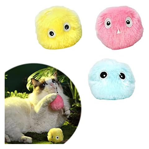 3 Pack Cat Ball Toys,Interactive Plush Cat Toys Balls,Kitten Chirping Balls,Fun Catnip Toys,3 Lifelike Animal Chirping Sounds,Automatic Sound,Kitten Toys for Indoor Cat Dog Kitty Kitten Puppy Exercise Cover