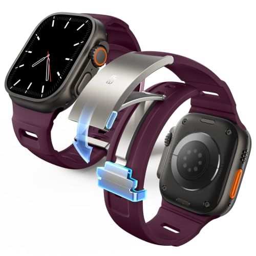 ESR Apple Watch�o���h 49mm/46mm/45mm/44mm�Ή� �X�|�[�c �ϊ���HNBR �����^�b�`���������[�N���X�v �o�[�K���f�B | �A�b�v���E�H�b�` �o���h Apple Watch Ultra 4/Ultra 3/Ultra 2/U
