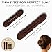Styla Hair Magic Bun Maker (2 Small, 2 Large) Foam Sponge Bun Shaper Hair Accessories (Brunette)