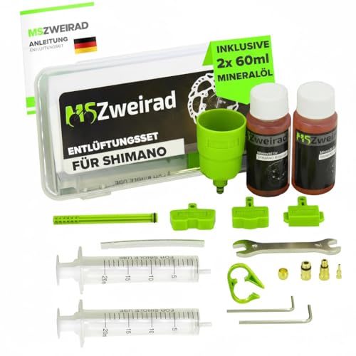 MSZweirad Entlüftungsset für alle Shimano Fahrradbremse - Fahrrad Scheibenbremsen und Hydraulische â€¦ – Miniatur
