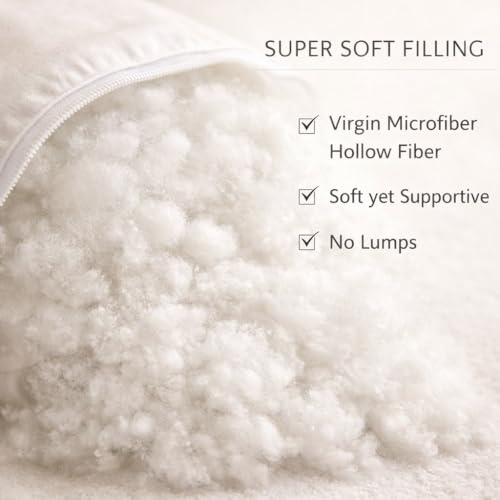 Image of STITCHNEST Premium Fiber Filled Cushion Inserts Set of 5 (12x12 Inches) | Soft Square Pillow Fillers for Sofa, Car, Bed & Home Decor | White