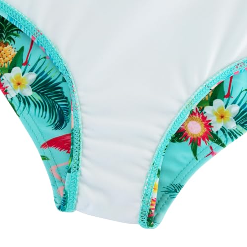 Image of Alakuoti Girls One Piece Swimsuits Cutout Ruffle Bathing Suit Quick Dry Beach Swimwear with Adjustable Strap 5-14 Years