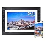 THOMSON Digital Picture Frame, Digital Photo Frame WiFi with 32 GB, HD IPS Touch Screen, Auto-Rotate, Slideshow, Share Photos/Videos from Phone by App (10.1Inch Wood)