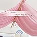 NICETOWN Pink Bed Canopy for Nursery - Decorative Soft Voile Sheer Window Scarf DIY Ascot Top Bed Scarf Drapes for Girls/Kids, W114 x L160, 1 Panel