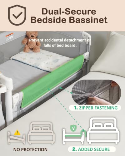 Image of AirClub 4 in 1 Baby Bassinet Bedside Sleeper, Baby Bedside Crib 4 Functions, Bedside Sleeper, Bassinet Crib, Baby Playard, Changing Table for Newborn Baby