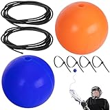 RunNico 2 Pack Lacrosse Training Ball With Ropes and Cable Ties - Training Equipment and Rebounders for Youth...