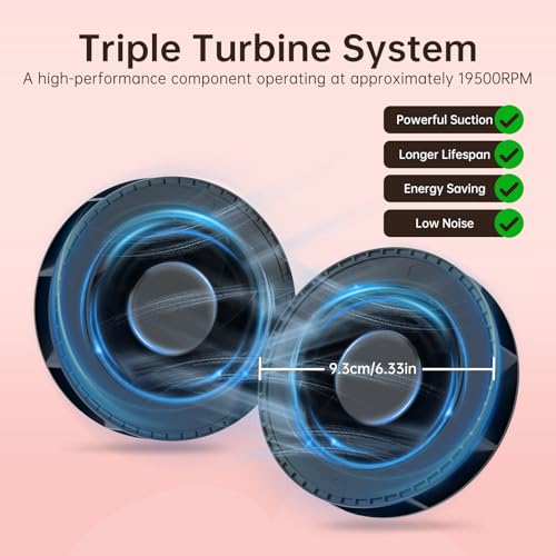 Image of Nail Dust Collector, 19500RPM Cordless Nail Vacuum Fan | Professional Powerful 2400PA Dust Collector Nail Tech Vent Dust Extractor with 50 Gears, Low Noise, Nail Salon&Home