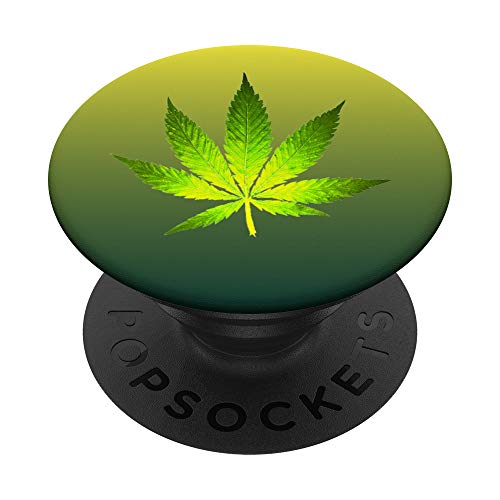 Magical Glowing Weed Cannabis Plant Marijuana Leaf PopSockets PopGrip: Swappable Grip for Phones & Tablets
