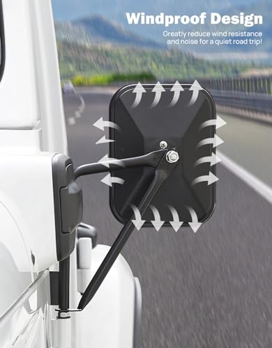 image for JOYTUTUS Upgraded Mirrors Doors Off for Wrangler JK JKU JL JLU & Gladi