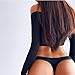 SAKVILSEC Flower Embroidery Diamond Sexy Thongs Transparent Underwear Women Low Waist Hollow Out Panties Tempation Seamless Briefs（Black,One Size）