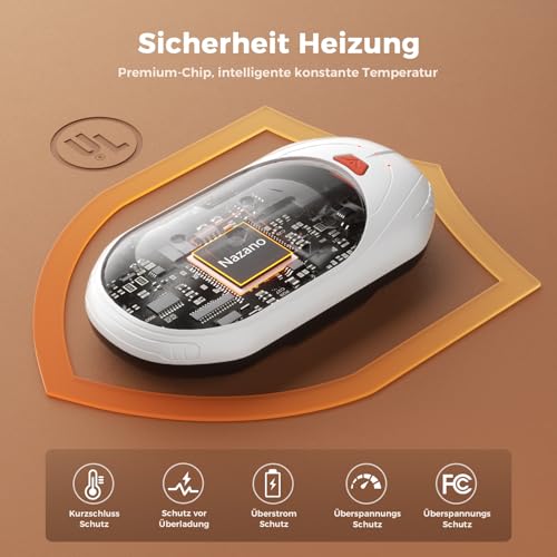 Handwärmer Elektrisch 2er Pack, 6000mAh Ultrathin Wiederaufladbar Handwärmer, Tragbarer Taschenwärmer, Geschenke für Weihnachten, Outdoor Sport, Camping, Wandern – Bild 5