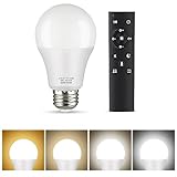 OUTON A19 LED Light Bulb with Remote Control, Efficient 9W LED Bulb (60Watt Equivalent), 810 LM, Dimmable, 3000K-6000K, E26 Base, Light Bulb with Timer for Living Room, Bedroom, 1Bulb & Remote