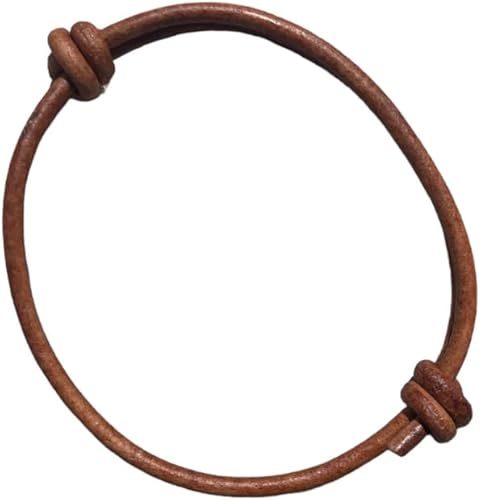 Pulsera de cuero genuino para hombre de 0.118 in – Brazalete ajustable hecho a mano, pulsera de cuero minimalista para hombre, accesorios simples,