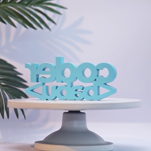 Image of NUKKAD TALES Coder Babu Blue Quirky Showpiece Decorative Items for Study Table for Students Decoration Items for Office Table Birthday Gift Items Gift for Coder for Techie (8 X 3.79 Inch)