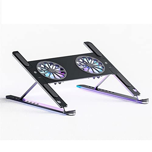 Base ajustable para laptop de aluminio con ventilador miniatura 1