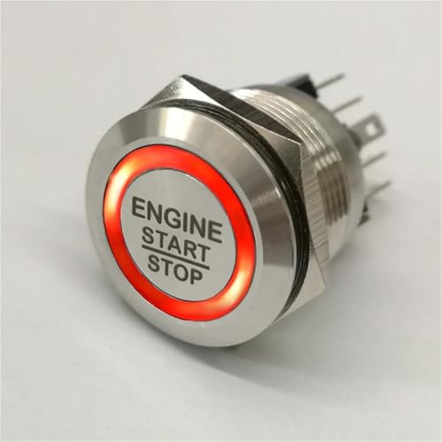 Botón de arranque láser de 22 mm interruptor momentáneo encendido apagado LED 3-6V
