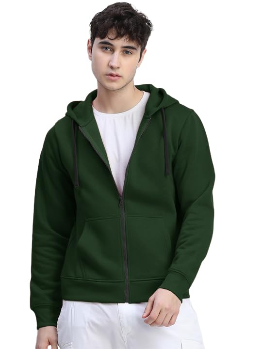 Image of LAZYCHUNKS Men's Cotton Full Sleeve Hooded Neck Sweatshirt Stylish Jacket