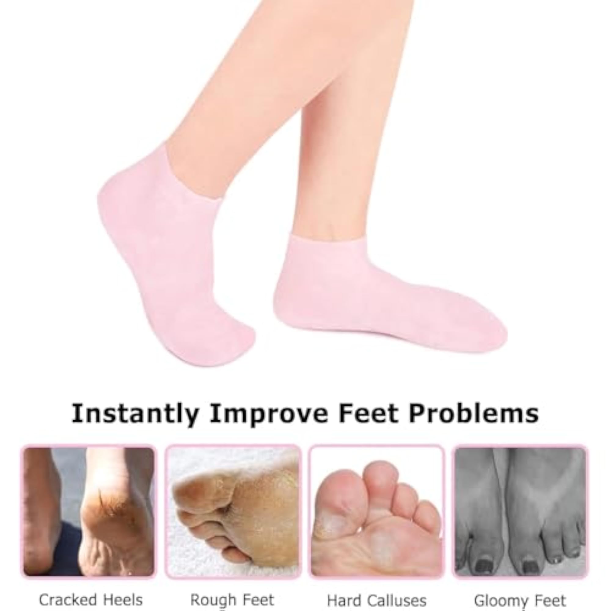 Silicone Moisturizing Socks for Soft Feet, Hydrating Therapy