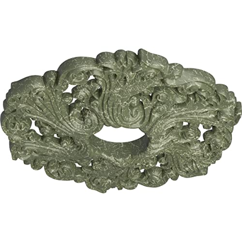 Image of Ekena Millwork CM19ORAGC Orrington Ceiling Medallion, Athenian Green Crackle