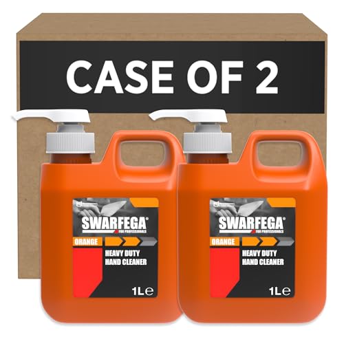 Swarfega Orange 2x1L Pump – Heavy Duty Hand Cleaner with Non‑Abrasive Scrubbing Agents, Solvent‑Free, Removes Oil & Grease, Hygienic Pump System – For professional use