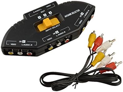 CTYRZCH(TM) 3-way Rca Audio Video Selector Switcher Switch Box A/v Multi Input/output(black)