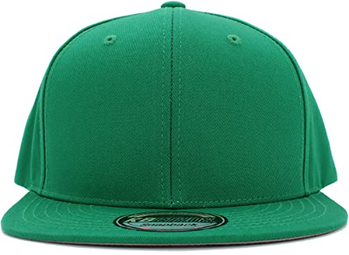 Image of KBETHOS Classic Snapback Hat Blank Cap Underbrim Cotton Wool Blend Flat Visor Adjustable Unisex