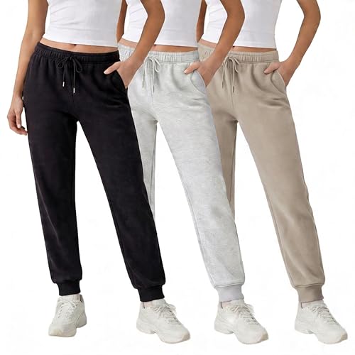 Common Stitch 3 Pack Fleece Joggers for Women — Deep