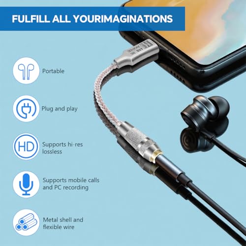 Image of Verilux Type C to 3.5 mm Audio Jack Adapters, 3.5 mm Jack to Type C with HiFi DAC Adapter Support for iPhone 17 /17 Pro /17 Pro Max /16 /15 Series, Galaxy S25 /S24 /S23 /S22 /S21 & Tablets