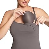 Belly Bandit Basics Leak-Resistant Nursing Tank – Soft Cotton Maternity Cami with Built-in Bra, Adjustable Straps & Removable Leakproof Pads – Comfortable Seamless Breastfeeding Tank | Grey, Medium