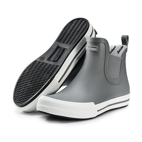 Preisvergleich Produktbild Ultrapower HAVSTEG Halbhohe Gummistiefel / Regenstiefel aus Gummi / Gummihalbstiefel / Matschstiefel Halbhoch / Brushed Design / Grau / Weiß, Gr.:42